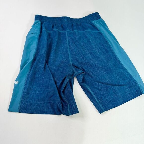 Lululemon Shorts Mens Large Blue Solid Mid-Rise Drawstrings - Picture 11 of 12